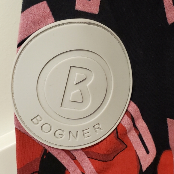 Women's Red Black Bogner Hooded Drawstring Oversized Ski Sweatshirt Small Flaw - Picture 7 of 11